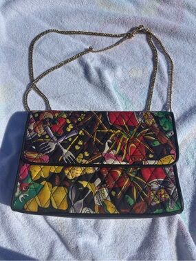 Vintage 1991 Nicole Miller “Junk Food” Quilted Crossbody - convertible strap
